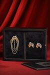 Buy_Cosa Nostraa_Gold The Lion Claw Carved Brooch And Cufflinks Gift Set_at_Aza_Fashions