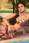 ASEEM KAPOOR_Multi Color Cotton Silk Printed Zari Kama Embroidered Corset Blouse  _at_Aza_Fashions