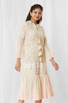 Buy_Bhairavi Jaikishan_Ivory Tie-up Frill Hem Kurta  _Online_at_Aza_Fashions