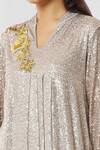 Shop_Bhairavi Jaikishan_Silver Net Embroidered Sequin Raised Embellished Kurta With Sharara _Online_at_Aza_Fashions