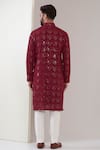 Shop_Kasbah_Maroon Georgette Embroidered Sequins And Chikankari Kurta _at_Aza_Fashions