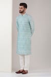Buy Kasbah Blue Georgette Embroidery Thread Work Chikankari Kurta at Aza Fashions Buy_Kasbah_Blue Georgette Embroidery Thread Work Chikankari Kurta _at_Aza_Fashions