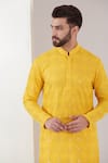 Buy Kasbah Yellow Georgette Embroidery Full Sleeve Chikankari Kurta Online at Aza Fashions Buy_Kasbah_Yellow Georgette Embroidery Full Sleeve Chikankari Kurta _Online_at_Aza_Fashions