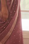 Shop_FIVE POINT FIVE_Pink Chanderi Cotton Woven Saree With Running Blouse _Online_at_Aza_Fashions