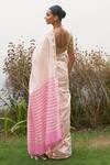 Shop_FIVE POINT FIVE_Pink Chanderi Cotton Woven Saree With Running Blouse _at_Aza_Fashions
