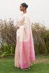 FIVE POINT FIVE_Pink Chanderi Cotton Woven Saree With Running Blouse _Online_at_Aza_Fashions