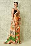 Buy_Nazaakat by Samara Singh_Multi Color Digital Printed Abstract Saree With Running Blouse_Online_at_Aza_Fashions