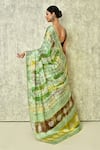 Shop_Khwaab by Sanjana Lakhani_Green Digital Printed Abstract Linear Saree With Running Blouse _at_Aza_Fashions