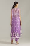 Priyaa_Purple Satin Silk Embroidered Sequin Jacket Dori Harem Pant Set _Online_at_Aza_Fashions