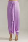 Priyaa_Purple Satin Silk Embroidered Sequin Jacket Dori Harem Pant Set _at_Aza_Fashions