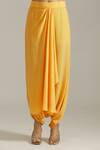 Buy_Priyaa_Yellow Georgette Floral Gota Patti Embellished Drape Pant Set  _Online_at_Aza_Fashions