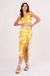 House Of Varada Yellow Muslin Sweetheart Neck Abstract Printed Top And Skirt Set Online at Aza Fashions House Of Varada_Yellow Muslin Sweetheart Neck Abstract Printed Top And Skirt Set _Online_at_Aza_Fashions