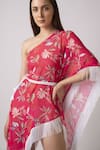 Buy House Of Varada Pink Crepe One Shoulder Floral Printed Dress Online at Aza Fashions Buy_House Of Varada_Pink Crepe One Shoulder Floral Printed Dress _Online_at_Aza_Fashions