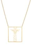 Shop_Zohra_Gold Plated Giraffe Pendant Necklace _at_Aza_Fashions