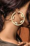 Buy_Zohra_Gold Plated Carved Hoops _at_Aza_Fashions