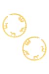 Shop_Zohra_Gold Plated Carved Hoops _at_Aza_Fashions