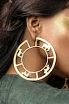 Buy_Zohra_Gold Plated Carved Hoops _at_Aza_Fashions