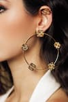 Buy_Zohra_Gold Plated Geometric Hoops _at_Aza_Fashions