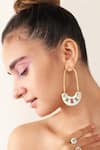 Zohra_Green Francesca Embellished Hoops _at_Aza_Fashions