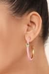 Buy_Zohra_Pink Elisa Embellished Hoops _at_Aza_Fashions