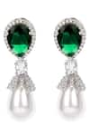 Shop Auraa Trends Green Beads, Stones, Diamonds Embellished Earrings at Aza Fashions Shop_Auraa Trends_Green Beads, Stones, Diamonds Embellished Earrings _at_Aza_Fashions