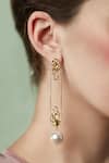 Buy_Zohra_Gold Plated Bead Floral Earrings _at_Aza_Fashions