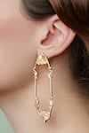 Buy_Zohra_Gold Plated Floral Earrings _at_Aza_Fashions