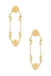 Shop_Zohra_Gold Plated Floral Earrings _at_Aza_Fashions