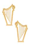 Shop_Zohra_Gold Plated Abstract Earrings _at_Aza_Fashions