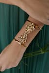 Buy_Zohra_Gold Plated Floral Bracelet _at_Aza_Fashions