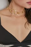 Buy_Zohra_Gold Plated Handcrafted Link Choker _at_Aza_Fashions