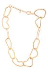 Shop_Zohra_Gold Plated Handcrafted Link Choker _at_Aza_Fashions