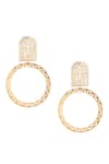 Shop_Zohra_Gold Plated Cutwork Hoop Danglers _at_Aza_Fashions