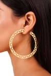 Buy_Zohra_Gold Plated Handcrafted Cutwork Hoops _at_Aza_Fashions