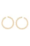 Shop_Zohra_Gold Plated Handcrafted Cutwork Hoops _at_Aza_Fashions