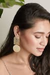 Buy_Zohra_Gold Plated Handcrafted Geometric Danglers _at_Aza_Fashions