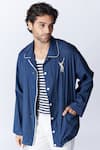 Shop_S&N by Shantnu Nikhil_Blue Parachute Sncc Logo Batsman Windbreaker Jacket _Online_at_Aza_Fashions