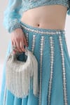 Buy_Forever Noor_Silver Embellished Zaha Tasselled Cutdana Bag _at_Aza_Fashions