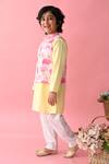 Buy_Saka Designs_Pink Cotton Printed Blossom Bundi And Kurta Set  _Online_at_Aza_Fashions