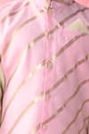 Shop_Saka Designs_Pink Cotton Printed Stripe Bundi And Kurta Set  _Online_at_Aza_Fashions