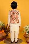 Shop_Saka Designs_Multi Color Cotton Printed Elephant Bundi And Kurta Set  _at_Aza_Fashions