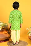 Shop_Saka Designs_Green Cotton Printed Bandhani Kurta And Dhoti Pant Set  _at_Aza_Fashions