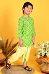 Buy_Saka Designs_Green Cotton Printed Bandhani Kurta And Dhoti Pant Set  _Online_at_Aza_Fashions