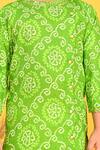 Shop_Saka Designs_Green Cotton Printed Bandhani Kurta And Dhoti Pant Set  _Online_at_Aza_Fashions