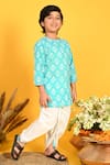 Buy_Saka Designs_Blue Cotton Printed Leaf Kurta Set  _Online_at_Aza_Fashions