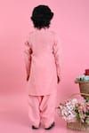 Shop_Saka Designs_Pink Cotton Blend Plain Pathani Kurta Set  _at_Aza_Fashions