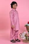 Buy_Saka Designs_Peach Cotton Blend Plain Pathani Kurta And Salwar Set  _Online_at_Aza_Fashions