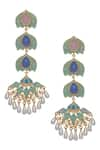 Shop_Belsi's_Gold Plated Stones Handcrafted Earrings _at_Aza_Fashions