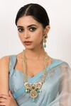 Buy_Zevar King_Multi Color Jadau Kundan Embellished Necklace Set_at_Aza_Fashions