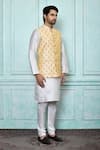 Shop_Arihant Rai Sinha_Cream Silk Dupion Embroidered Resham Nehru Jacket _Online_at_Aza_Fashions